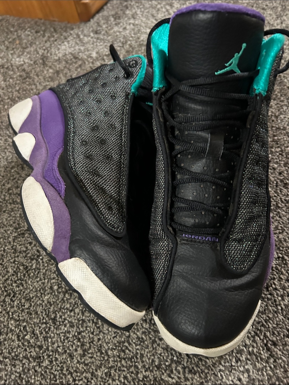 Nike Black, Purple & Teal Air Jordan Retro Basketball Sneakers
